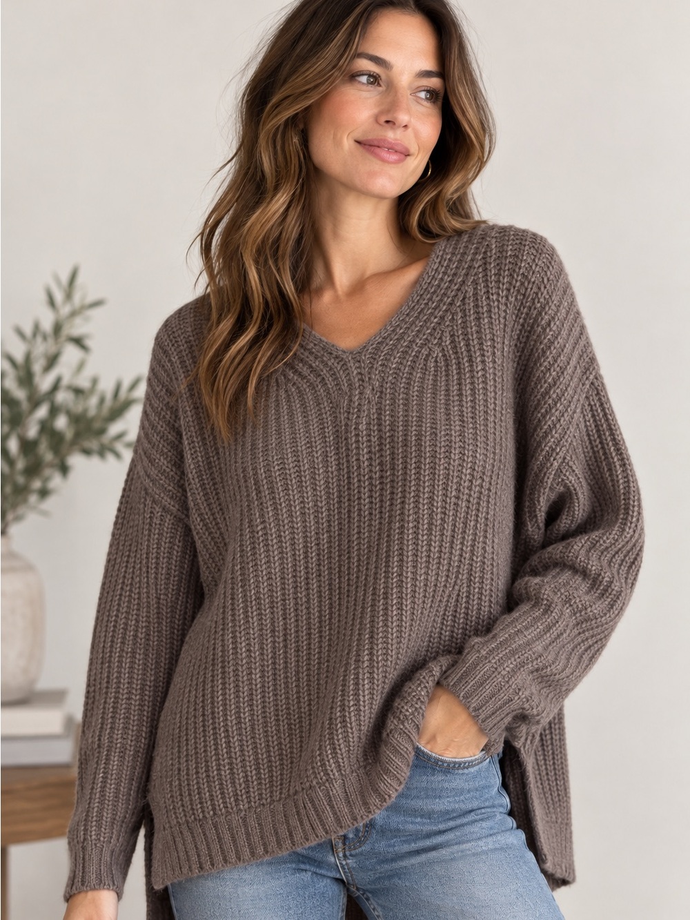 Alicia Adams Alpaca 100% Baby Alpaca Oversized Chunky Knit Sweater Sz Medium